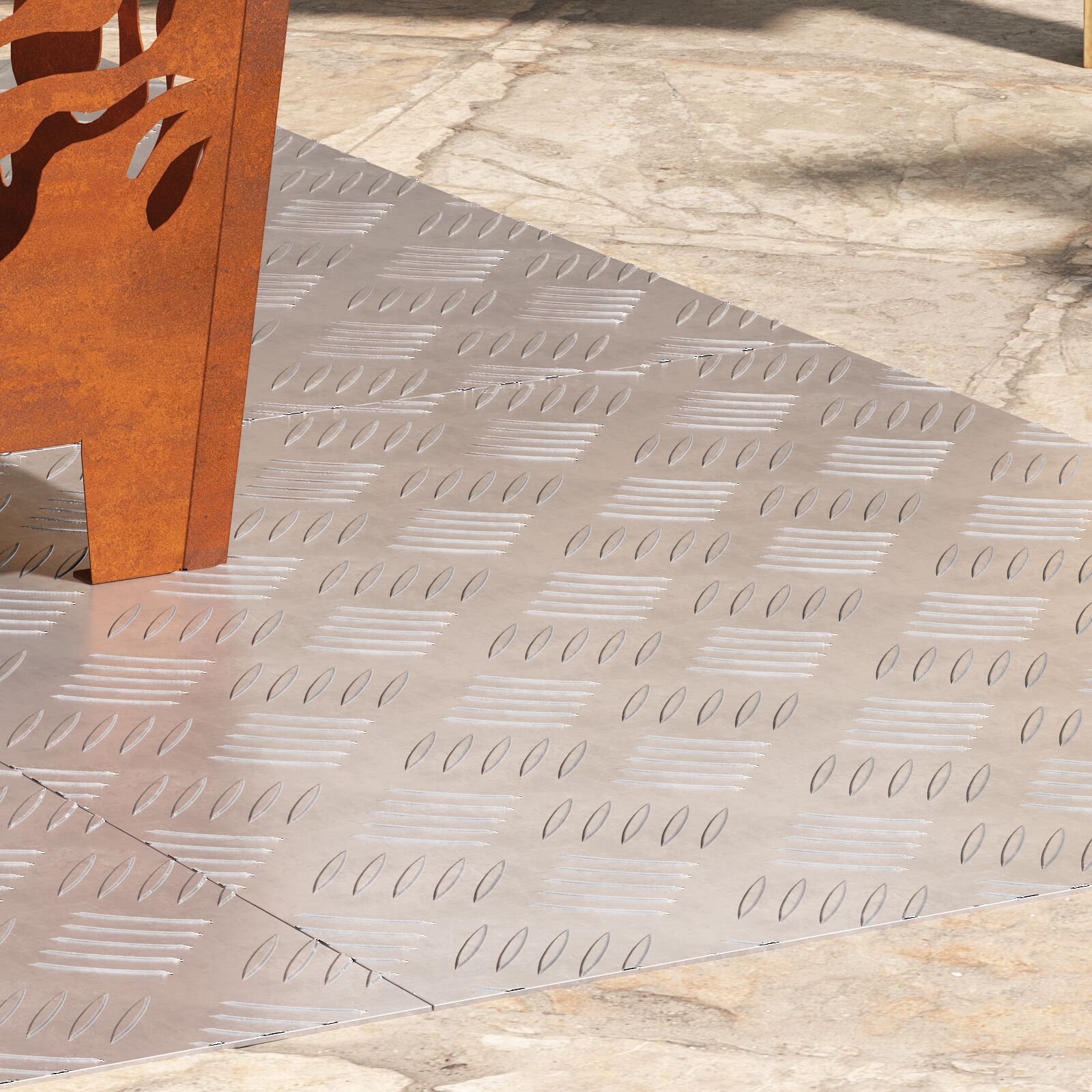 Assiettes en aluminium gaufré 4 pcs antidérapantes 60x50 cm V7578 Vetonek