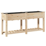 Macetero de jardín con estante 161x43x76 cm de madera maciza de abeto V0562 Vetonek