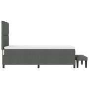 Cama con Base  con Colchón y Banco Gris Oscuro 90x190 cm Tela V0789 Vetonek