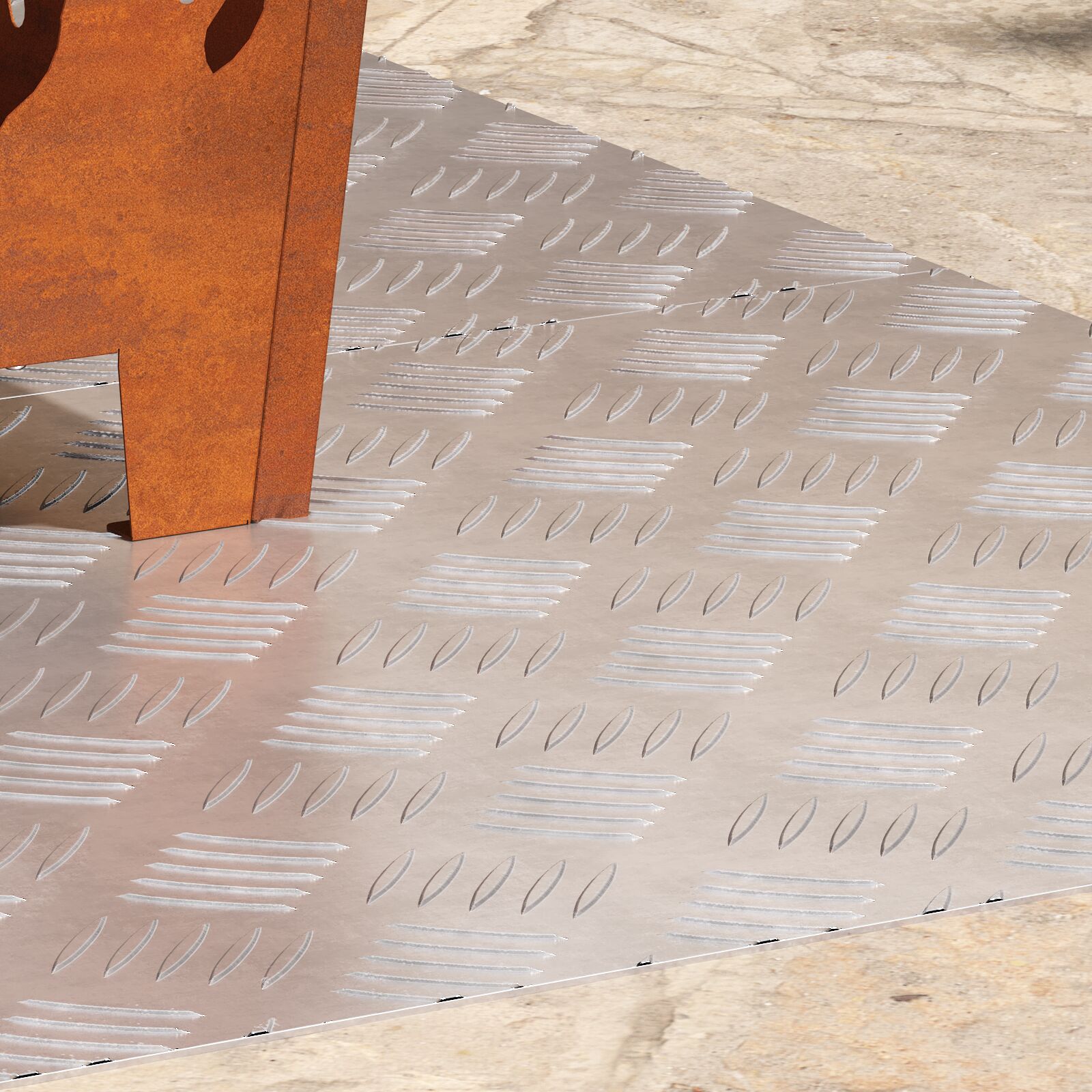 Plaques en aluminium avec diamant 2 pcs Antidérapant 90x50 cm V7684 Vetonek