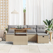 6-Piece Garden Sofa Set with Beige Polyester Rattan Cushions V1090 Vetonek