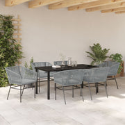 Set de Comedor de Jardín  de 2 Piezas con Cojines Gris Poliratán V8562 Vetonek