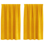 Blackout Curtains with top tape 2 pieces Mustard Yellow Velvet V3648 Vetonek