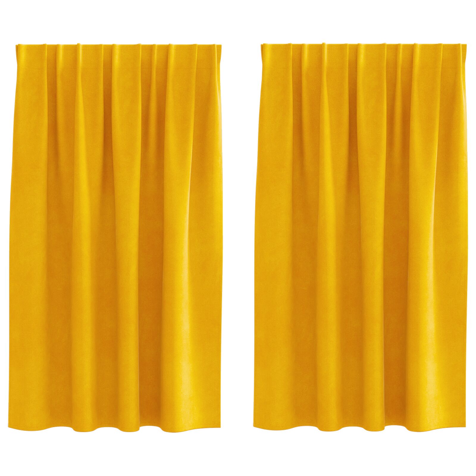 Blackout Curtains with top tape 2 pieces Mustard Yellow Velvet V3648 Vetonek