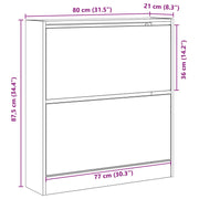 Zapatero con cajón flip Negro Roble 80x21x87,5 cm V9761 Vetonek