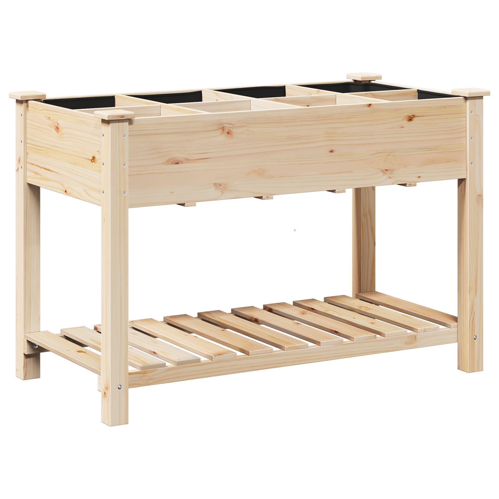 Jardín Planter con Rejillas 115x59x76 cm Madera Sólida de Pino V0685 Vetonek