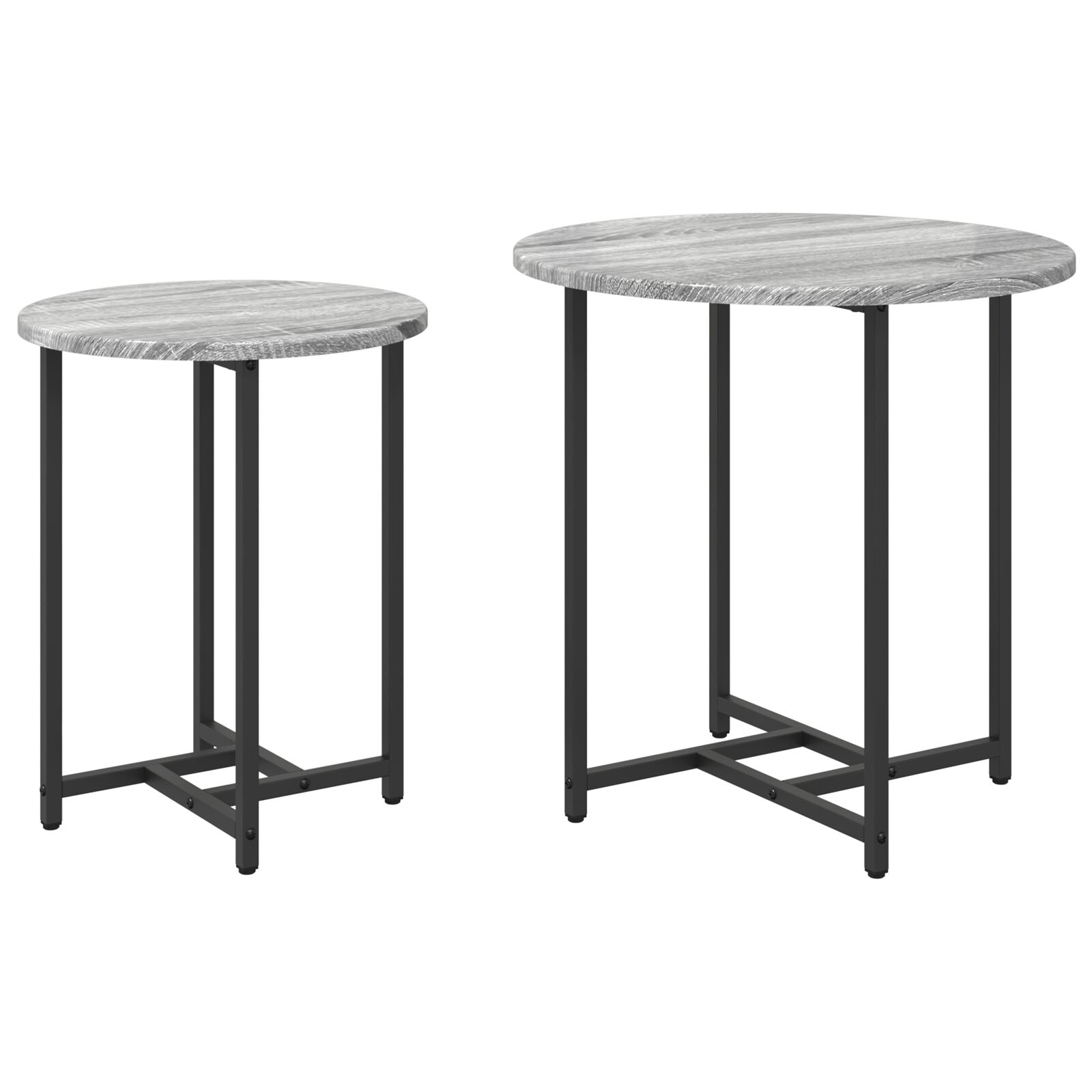 Mesa Lateral 2 pcs Gris Sonoma de Madera y Metal V4191 Vetonek