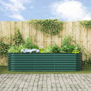 Huerto elevado Verde 320x80x81 cm de acero galvanizado V3528 Vetonek