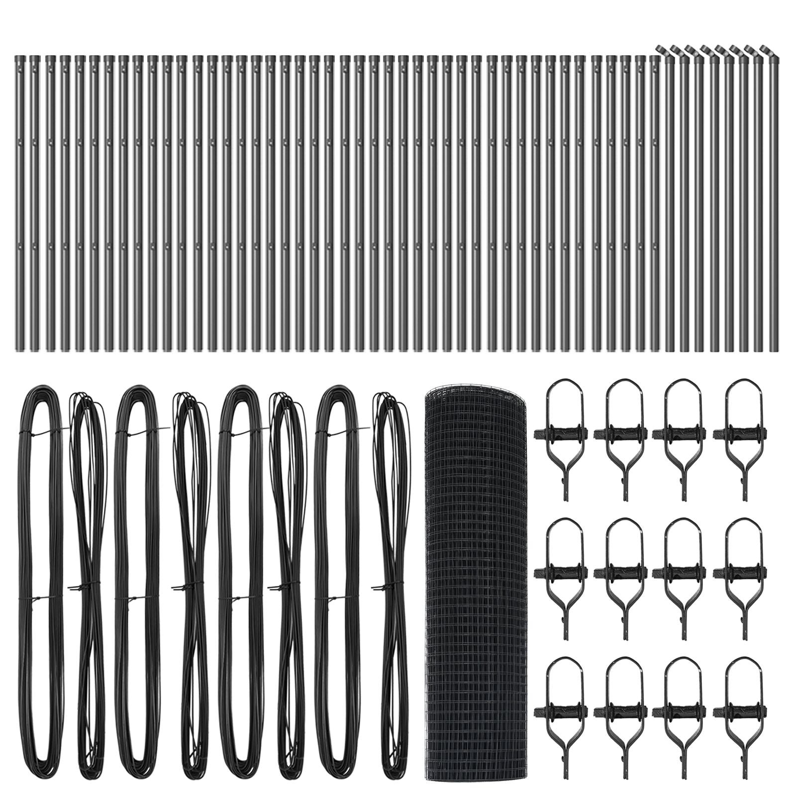 Cerca de malla soldada  con 13 postes gris 0.8x100 m acero V0672 Vetonek