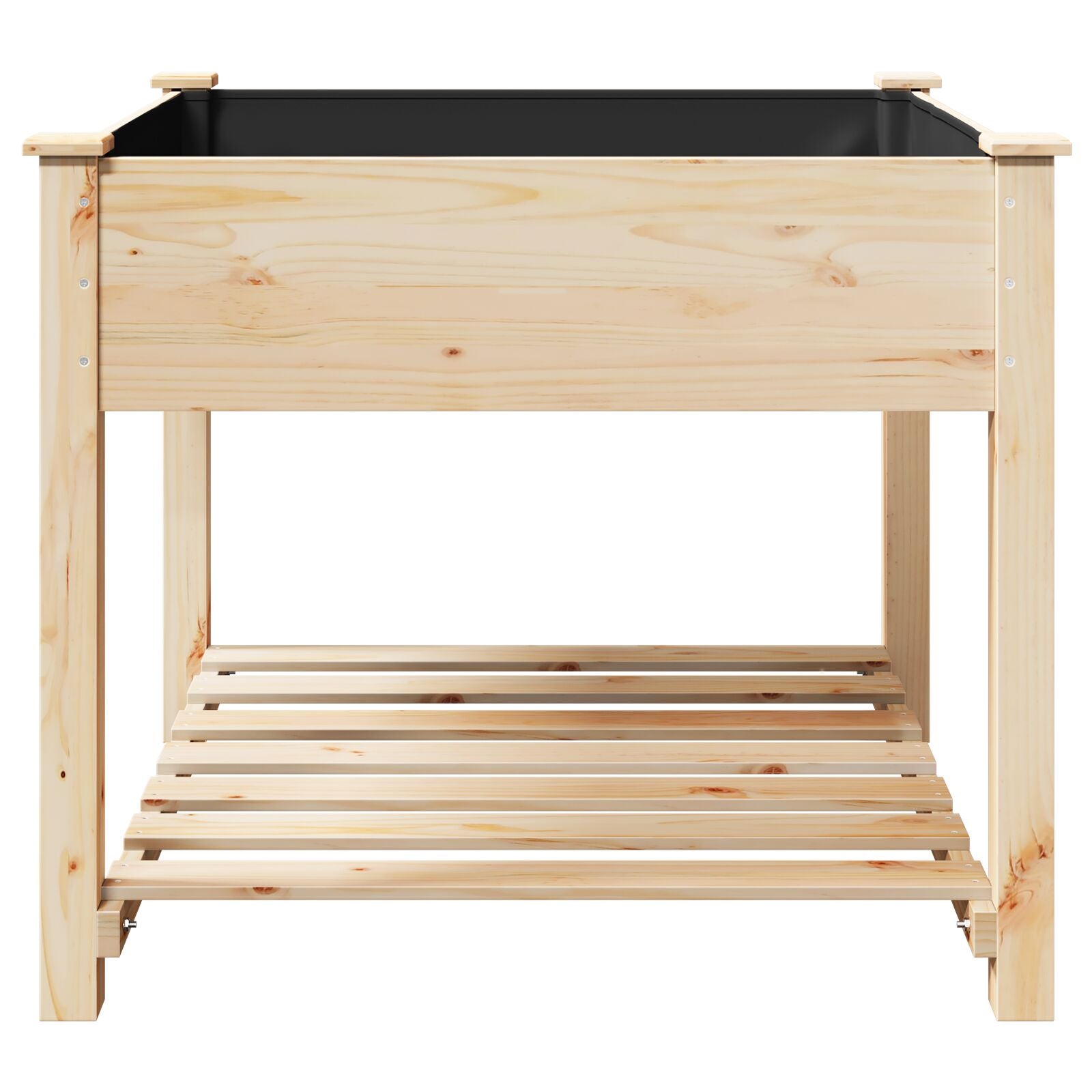 Macetero de jardín con estante 90x90x76 cm de madera maciza de abeto V0661 Vetonek