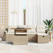 6 Piece Garden Sofa Set with Beige Rattan Cushions V1106 Vetonek