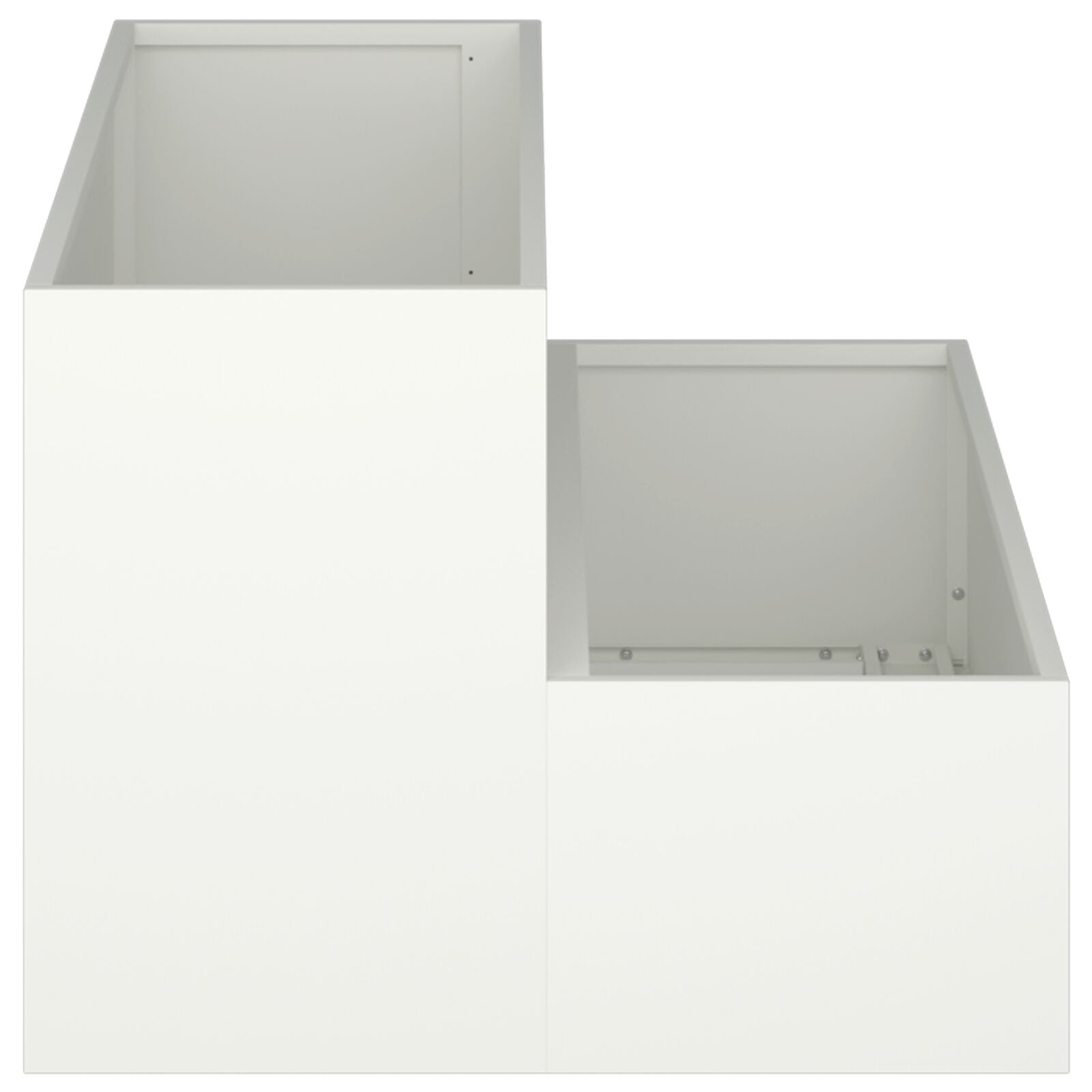 Macetero  de 2 Niveles 100x60x45 cm Blanco de Acero V9586 Vetonek