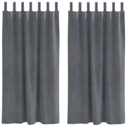 Blackout Curtains with Hanging Ties 2 pcs Light Gray Super Light Velvet V3853 Vetonek