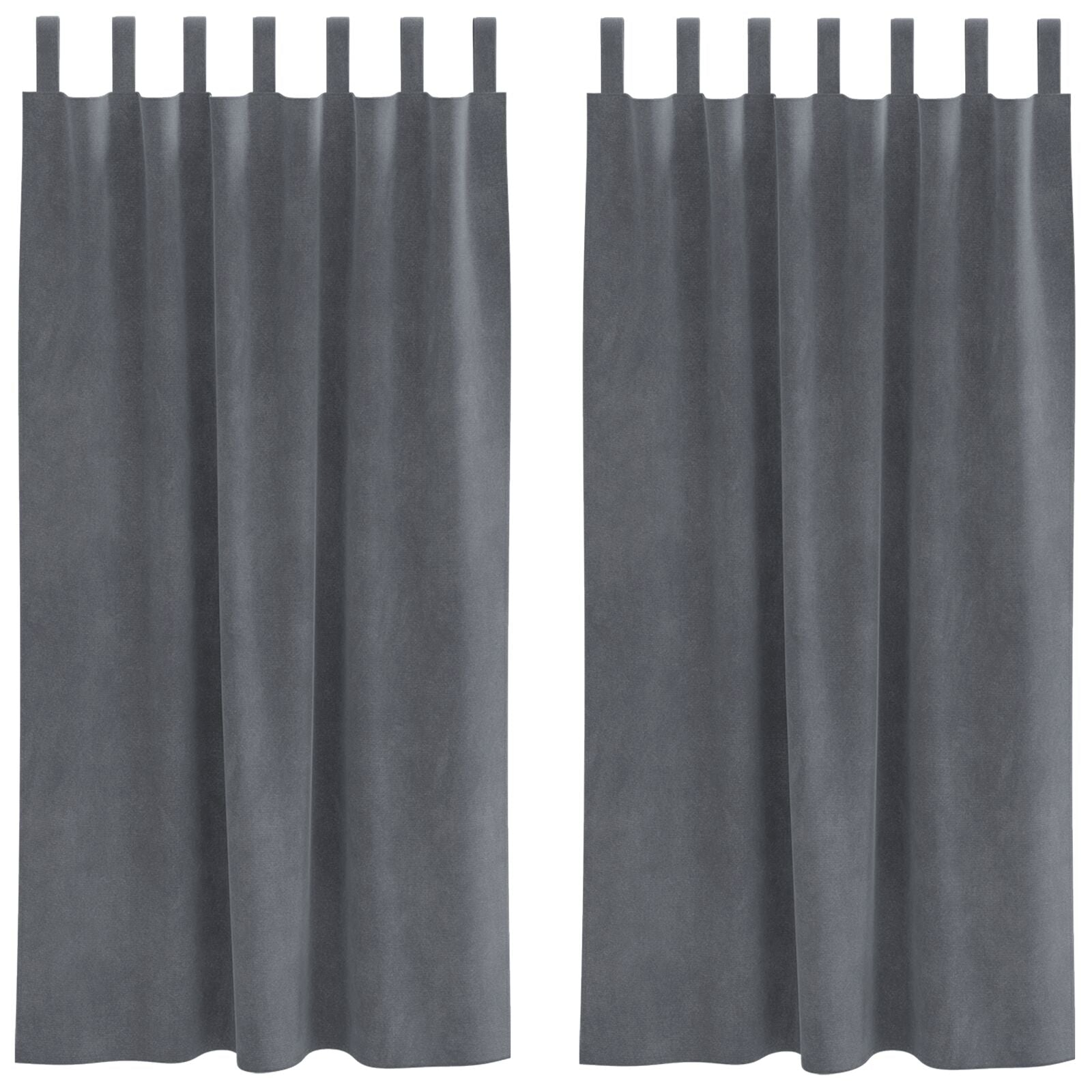 Blackout Curtains with Hanging Ties 2 pcs Light Gray Super Light Velvet V3853 Vetonek