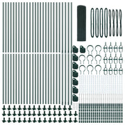Clôture en fil soudé avec 13 poteaux à brides vert 1x100 m acier V6643 Vetonek