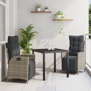 Conjunto de comedor de jardín de 3 piezas  Ratán Polipropileno Gris V4670 Vetonek