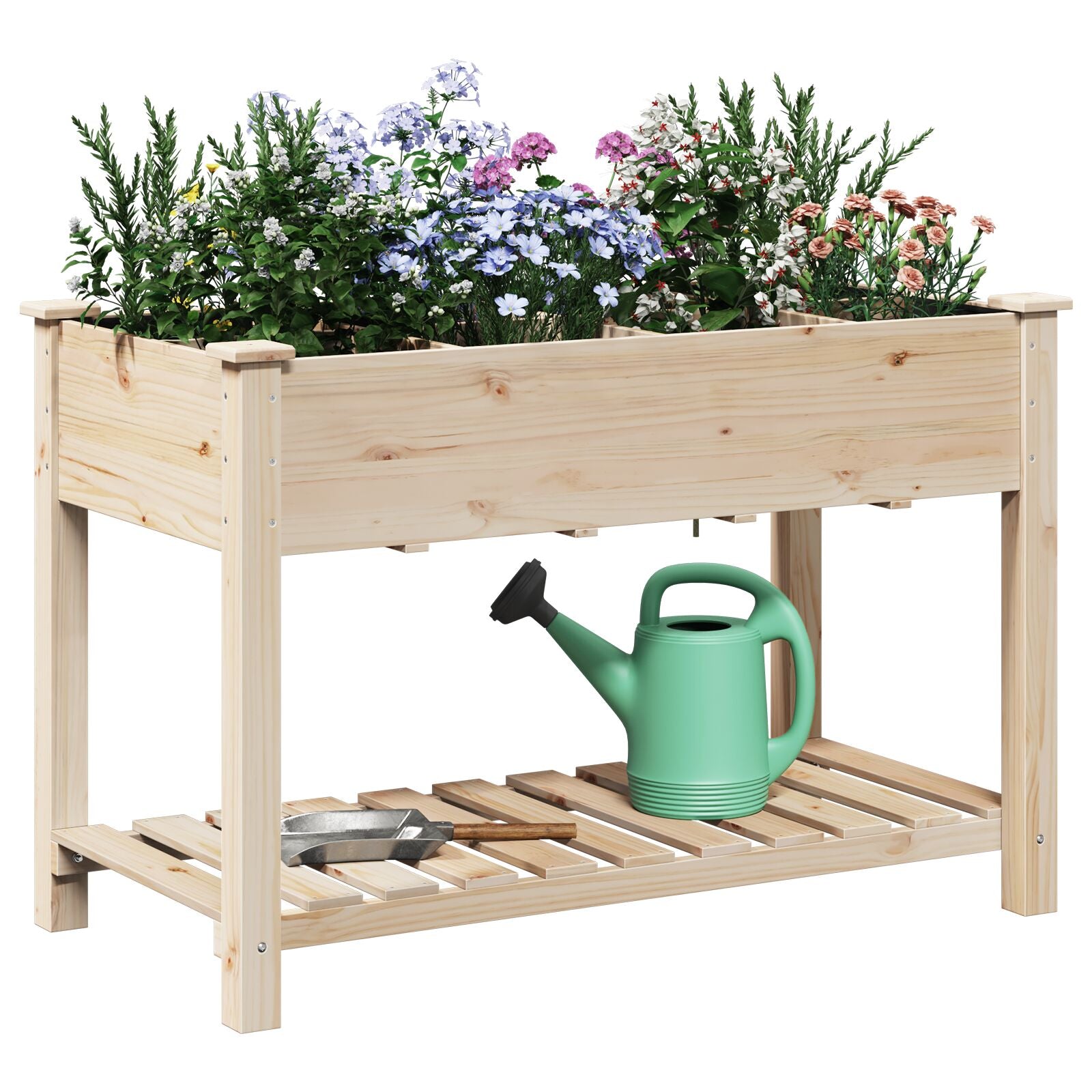 Jardín Planter con Rejillas 115x59x76 cm Madera Sólida de Pino V0685 Vetonek