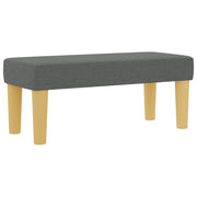Bed with slatted base and mattress and dark gray bench 90x190 cm in fabric V3094 Vetonek