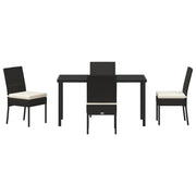Conjunto de Comedor de Jardín  de 5 Piezas Negro Poliratán V1342 Vetonek