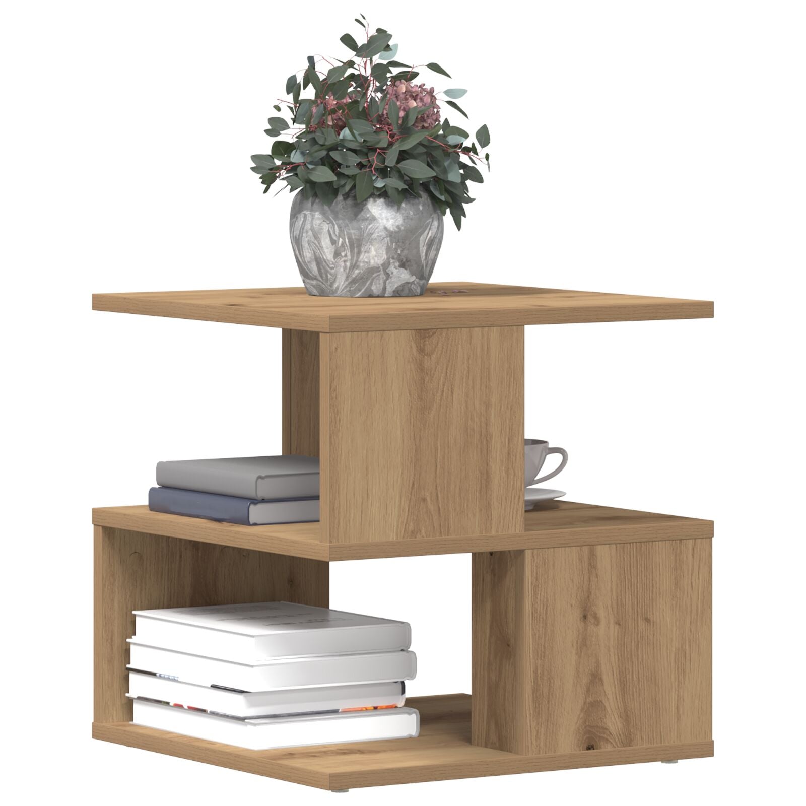 Mesa Lateral de Roble Hecha a Mano 40x40x40 cm de Madera V0035 Vetonek