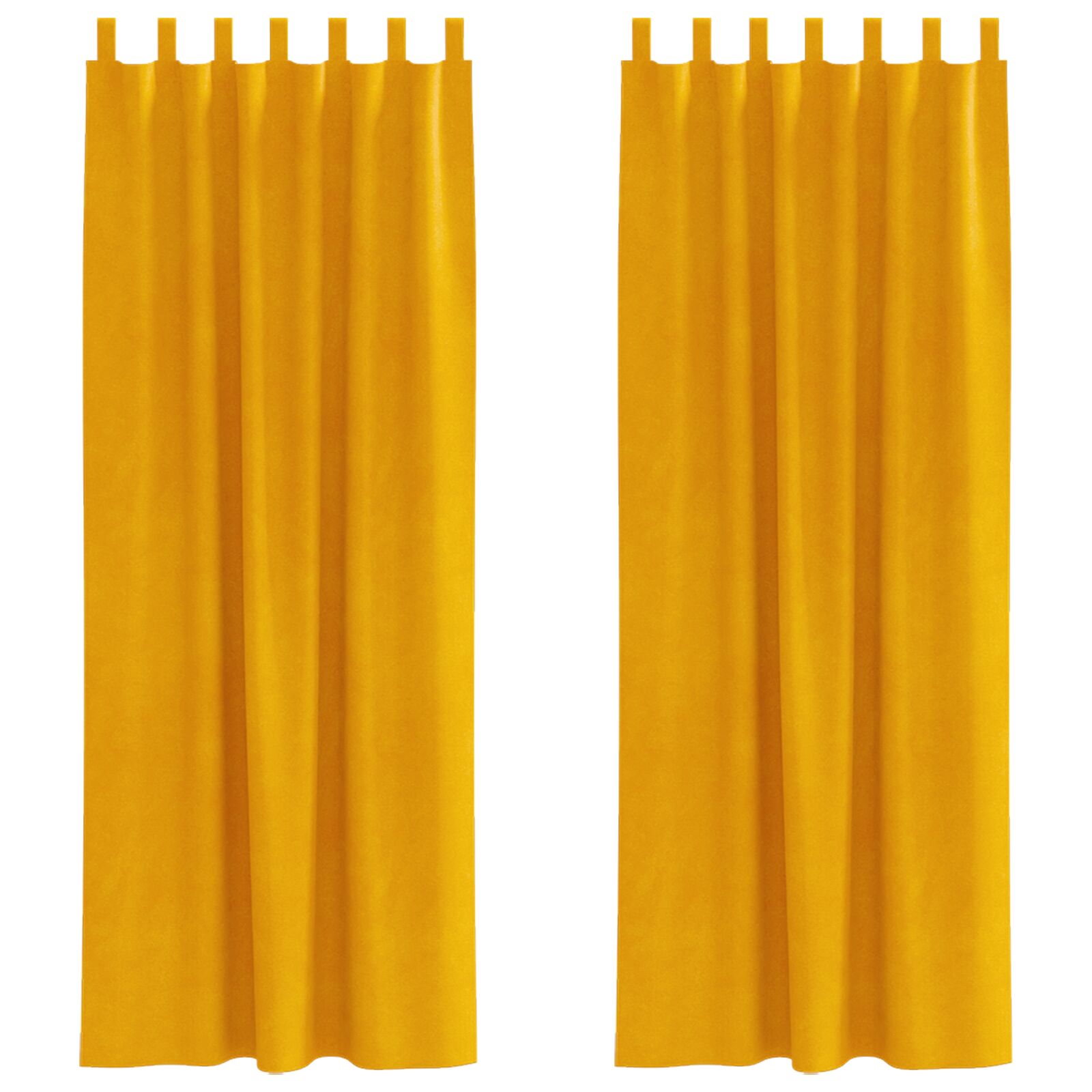 Blackout curtains with hanging loops 2 pcs Mustard Yellow Velvet V3730 Vetonek