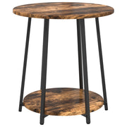 Mesa lateral de 2 piezas en madera de roble ahumado y metal V4245 Vetonek