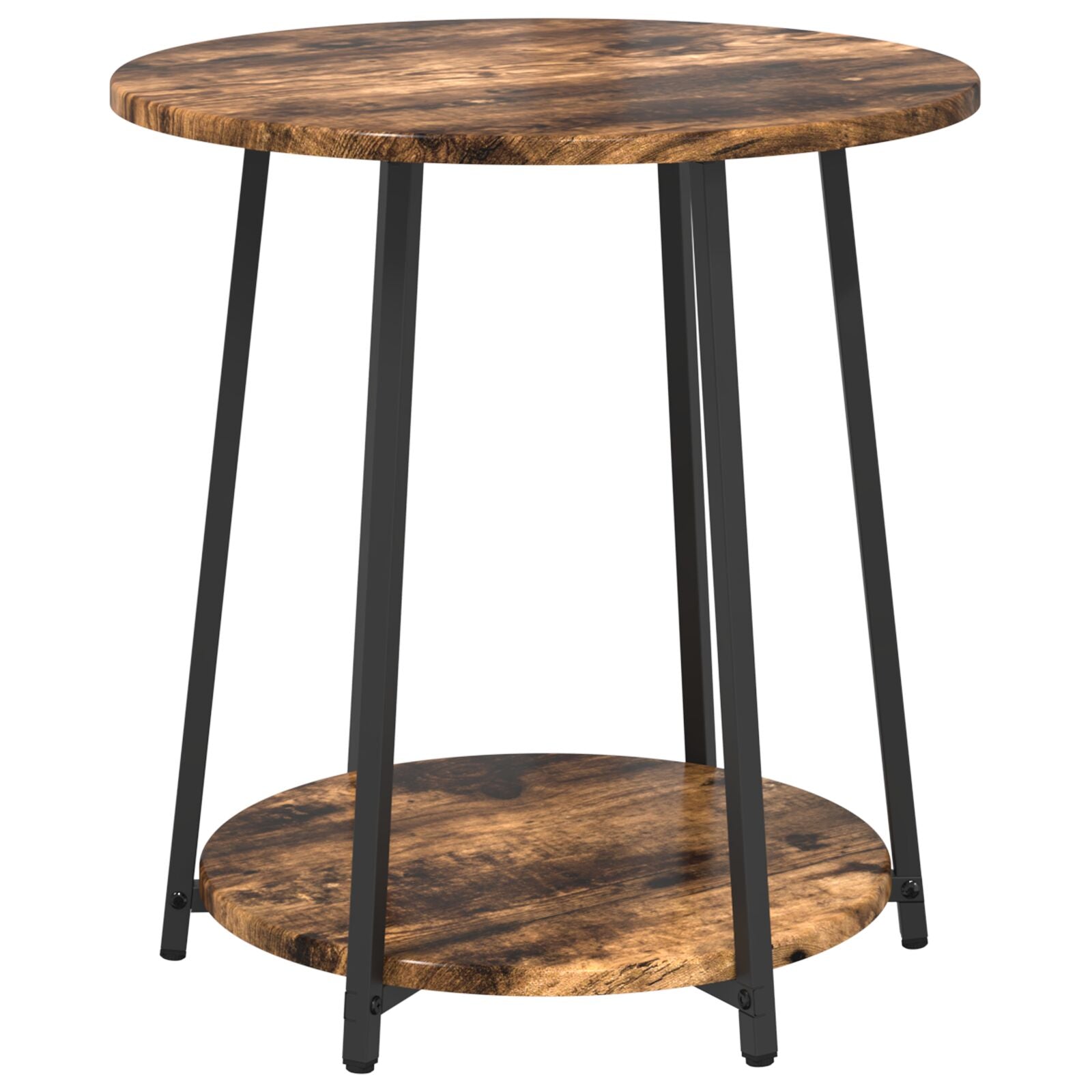 Mesa lateral de 2 piezas en madera de roble ahumado y metal V4245 Vetonek