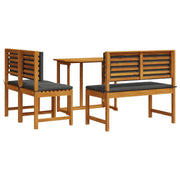 4 Piece Garden Dining Set with Solid Acacia Wood Cushions V2263 Vetonek