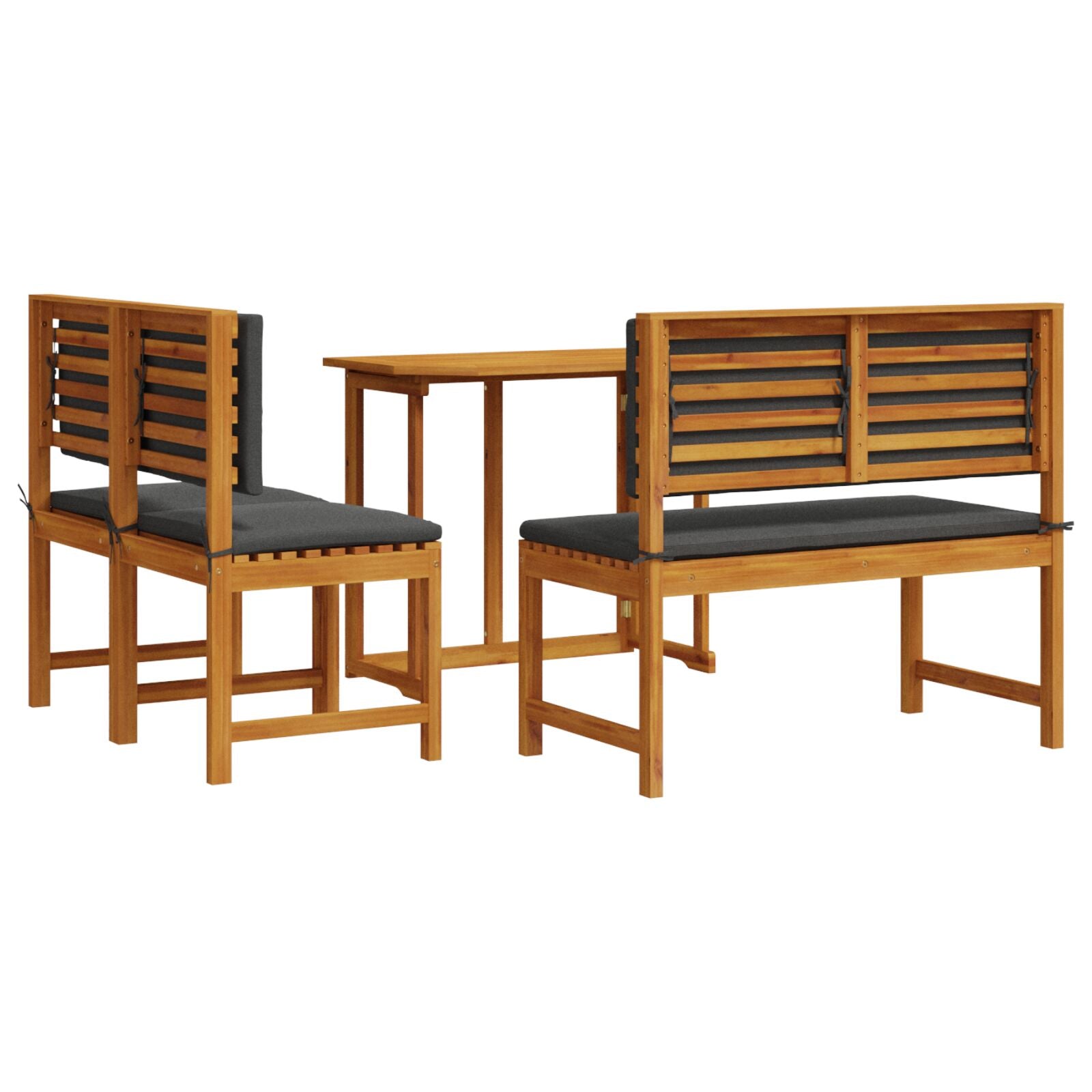 4 Piece Garden Dining Set with Solid Acacia Wood Cushions V2263 Vetonek