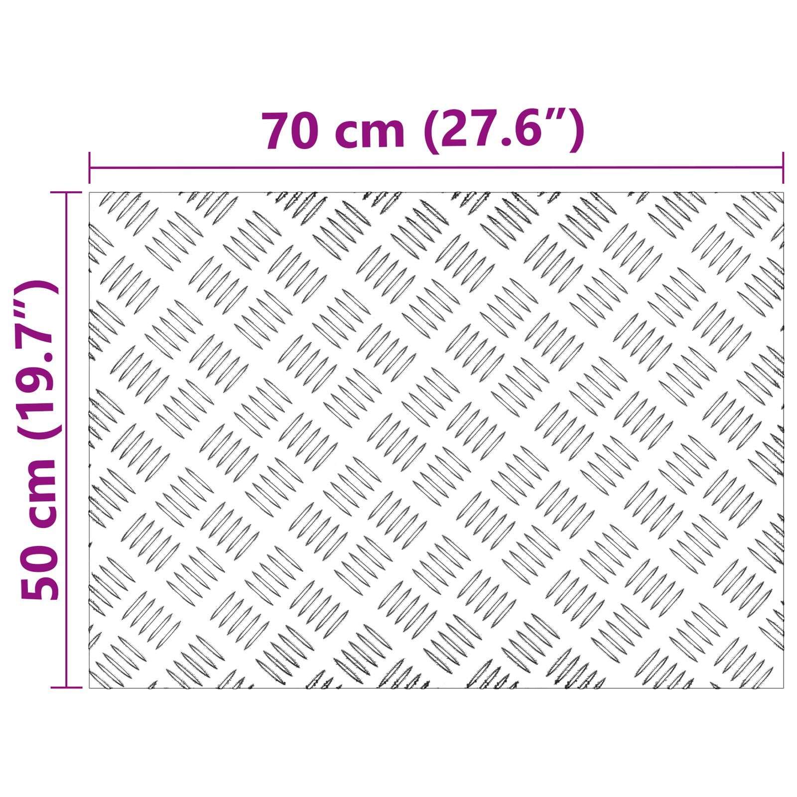 Plaques antidérapantes en aluminium à carreaux, 4 pièces, 70x50 cm V7615 Vetonek