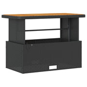 4-Piece Garden Dining Set with Black Polyrattan and Acacia Cushions V0247 Vetonek