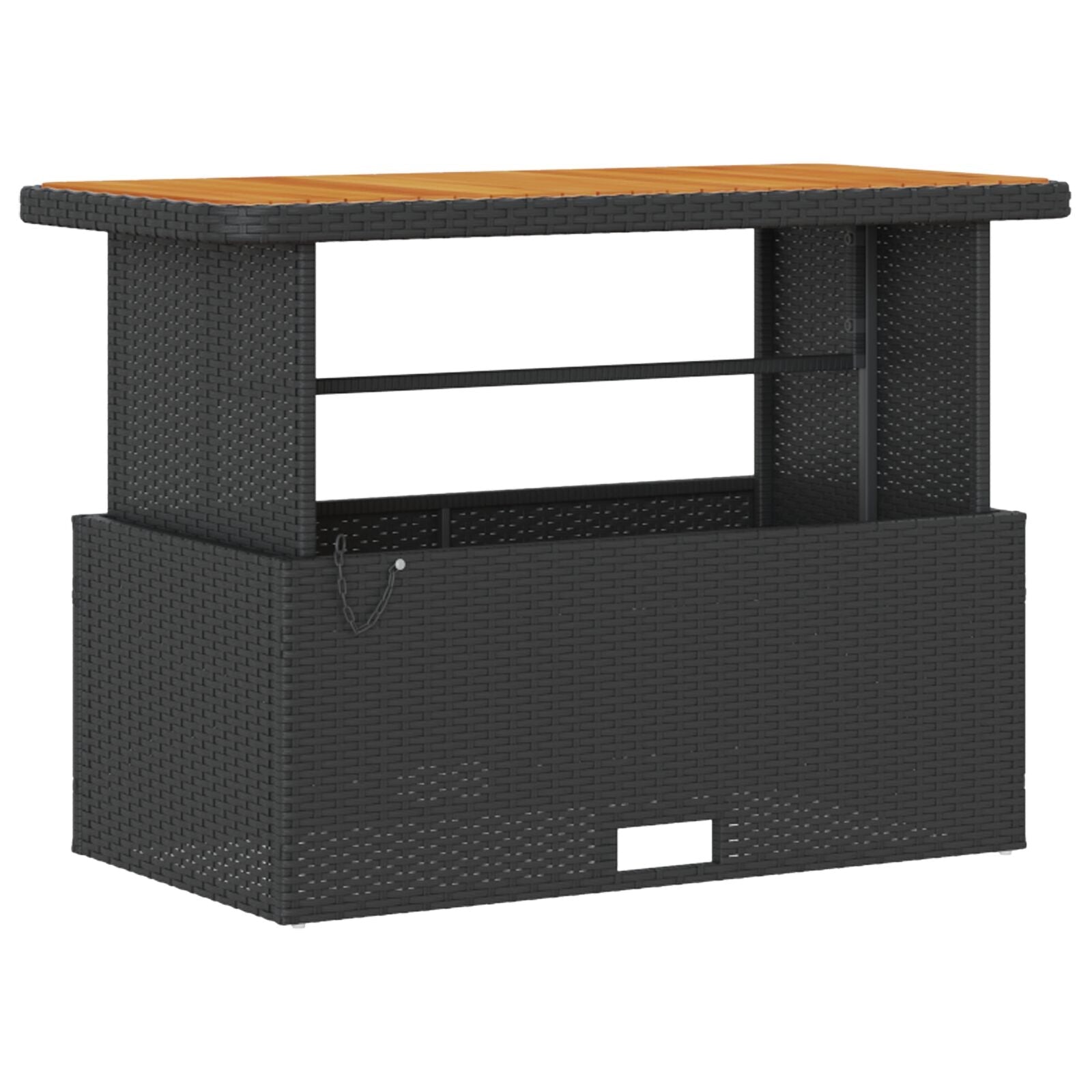 4-Piece Garden Dining Set with Black Polyrattan and Acacia Cushions V0247 Vetonek