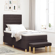 Bed with Slatted Base with Mattress and Bench Dark Brown 80x200 cm Fabric V2271 Vetonek