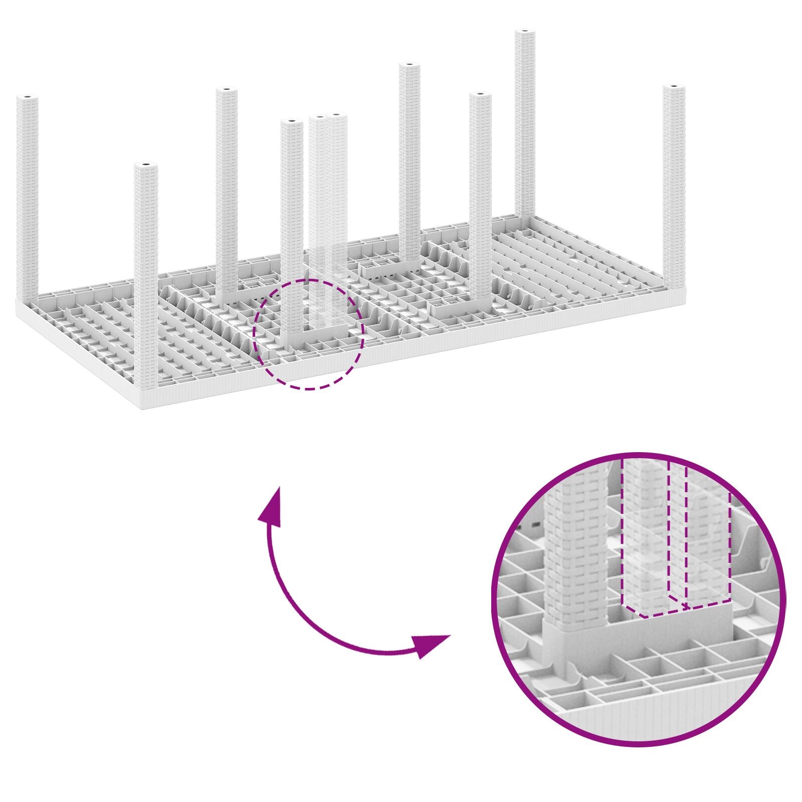 Comedor Jardín 7 Piezas con Cojines Blanco Poliratán V6752 Vetonek