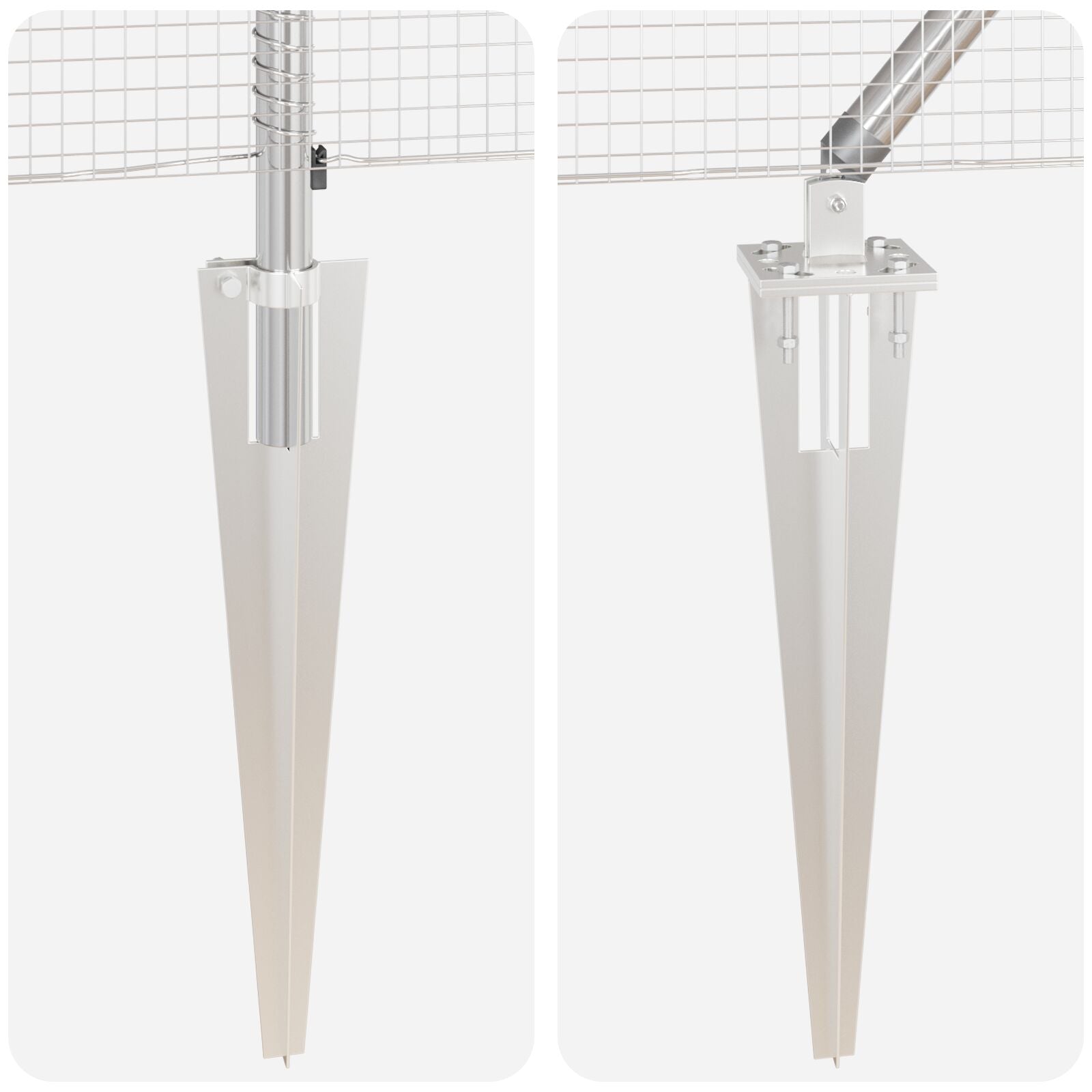 Cerca de Malla Soldada  con 13 Postes de Picos 0.5x50 m Acero Galvanizado V1488 Vetonek