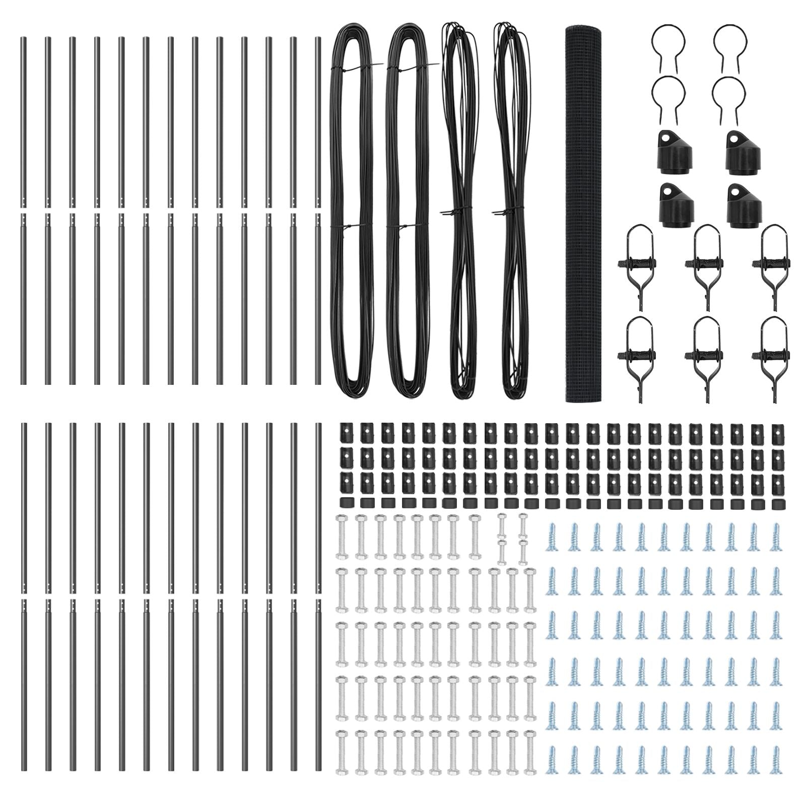 Cerca de Malla Soldada  con 13 Postes Gris 1.5x50 m Acero V0535 Vetonek