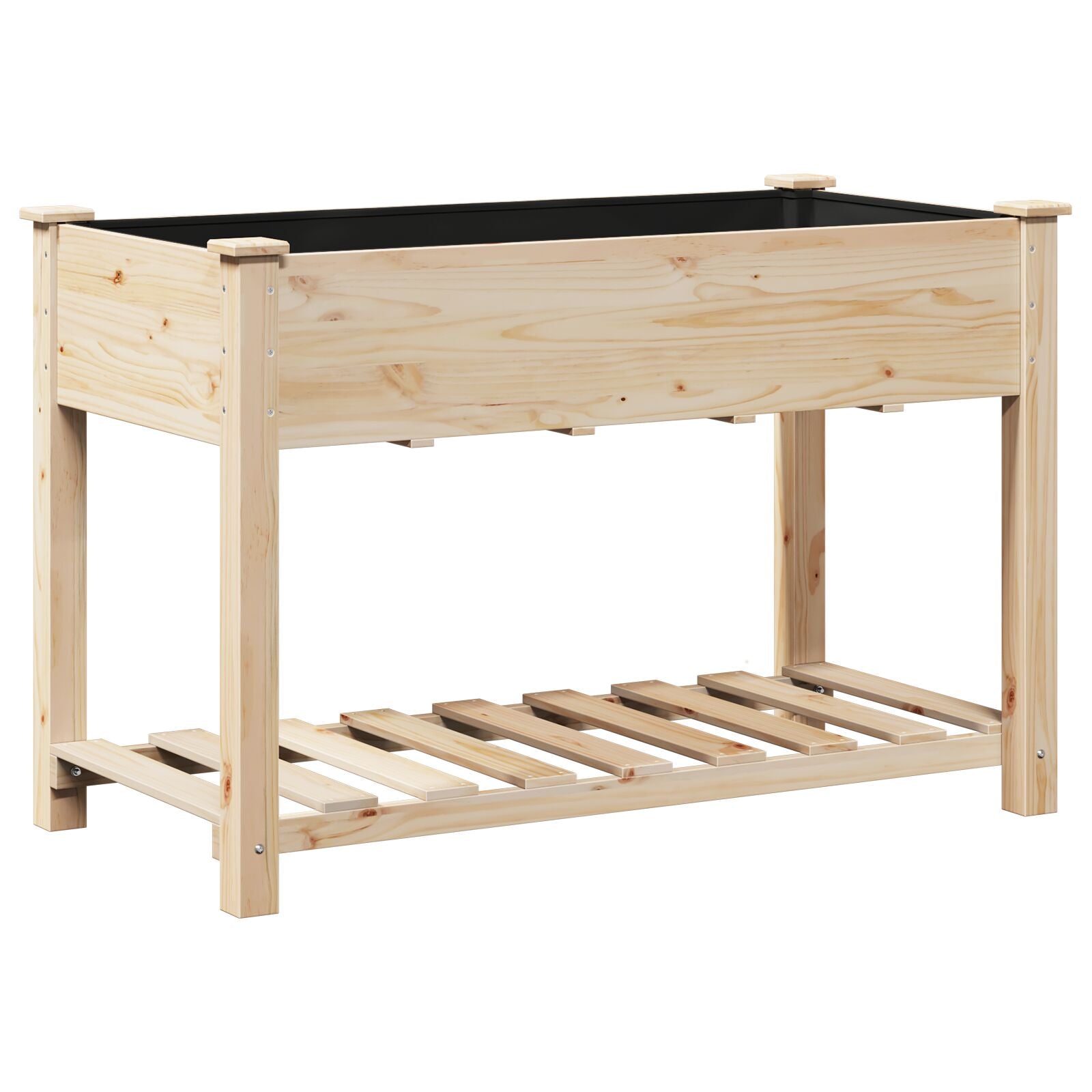Jardín Planter con Estante 115x59x76 cm Madera Maciza de Abeto V0555 Vetonek