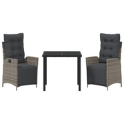 Conjunto de comedor de jardín de 3 piezas  Ratán Polipropileno Gris V4670 Vetonek