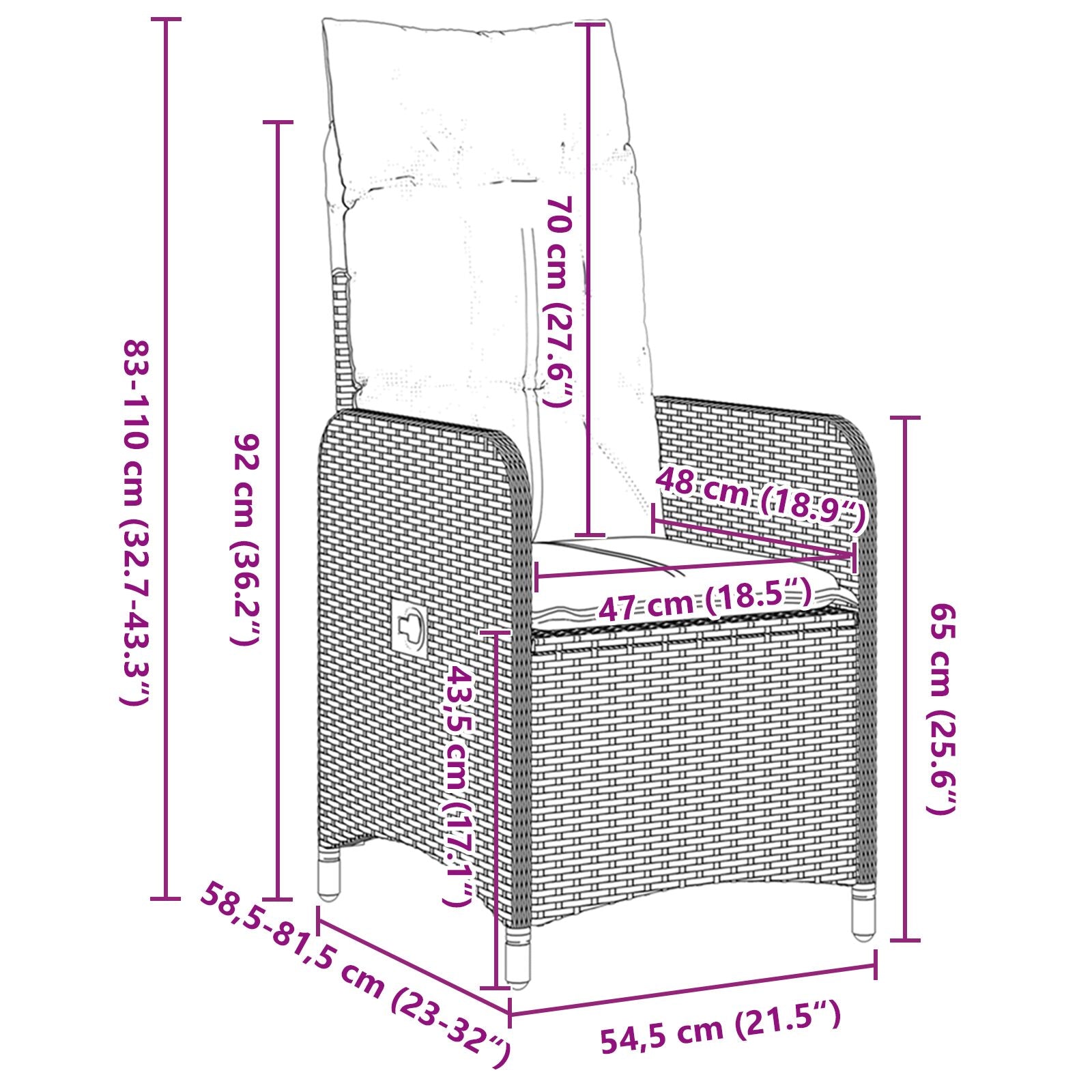 Set de Comedor de Jardín de 5 Piezas con Cojines Negras de Poliratán V5548 Vetonek