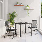Conjunto de Comedor de Jardín  de 3 Piezas Negro Rattan de PVC V0970 Vetonek