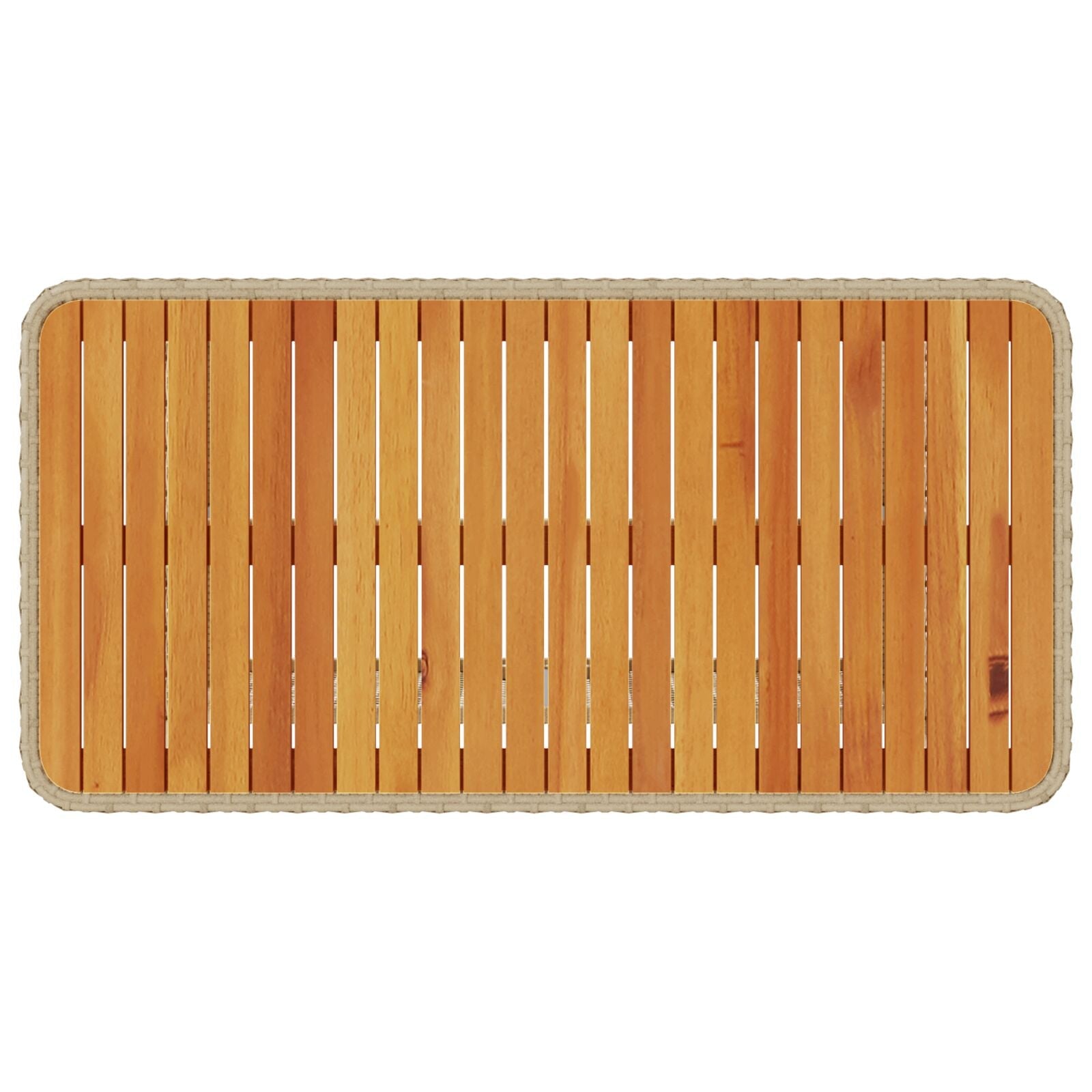 4 Piece Garden Dining Set with Beige Rattan and Acacia Cushions V0254 Vetonek