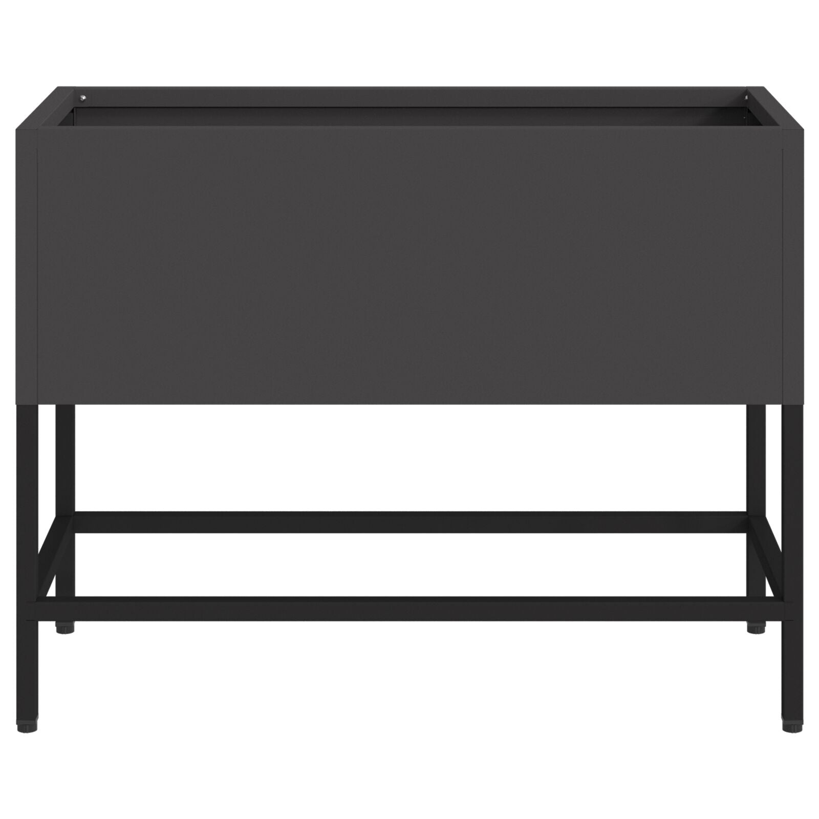 Jardinera Elevada 60x26x45 cm Acero Negro V9715 Vetonek