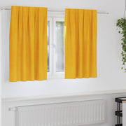 Blackout Curtains with top tape 2 pieces Mustard Yellow Velvet V3648 Vetonek