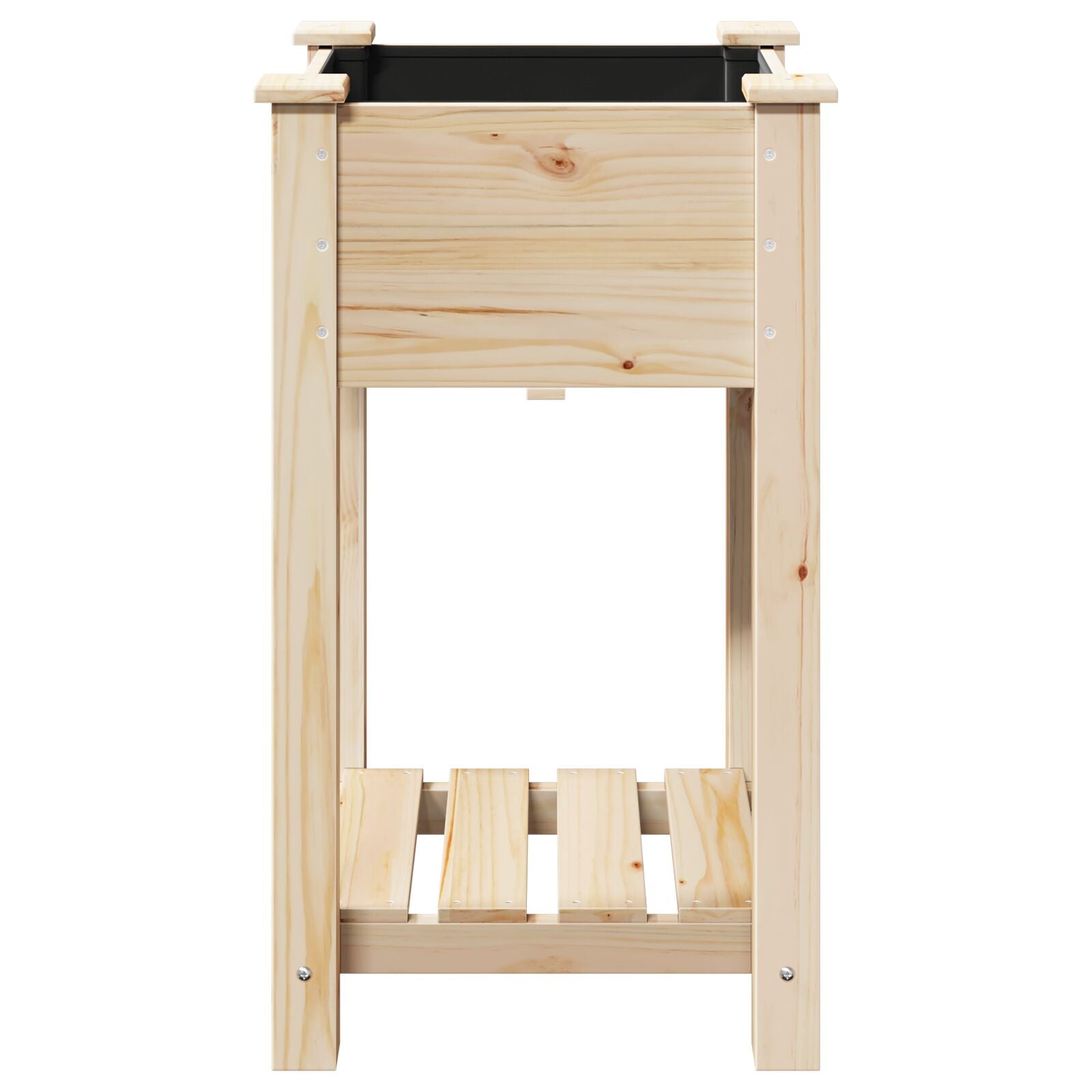 Plantador de Jardín con Estante 45x45x76 cm Madera Sólida de Pino V0647 Vetonek