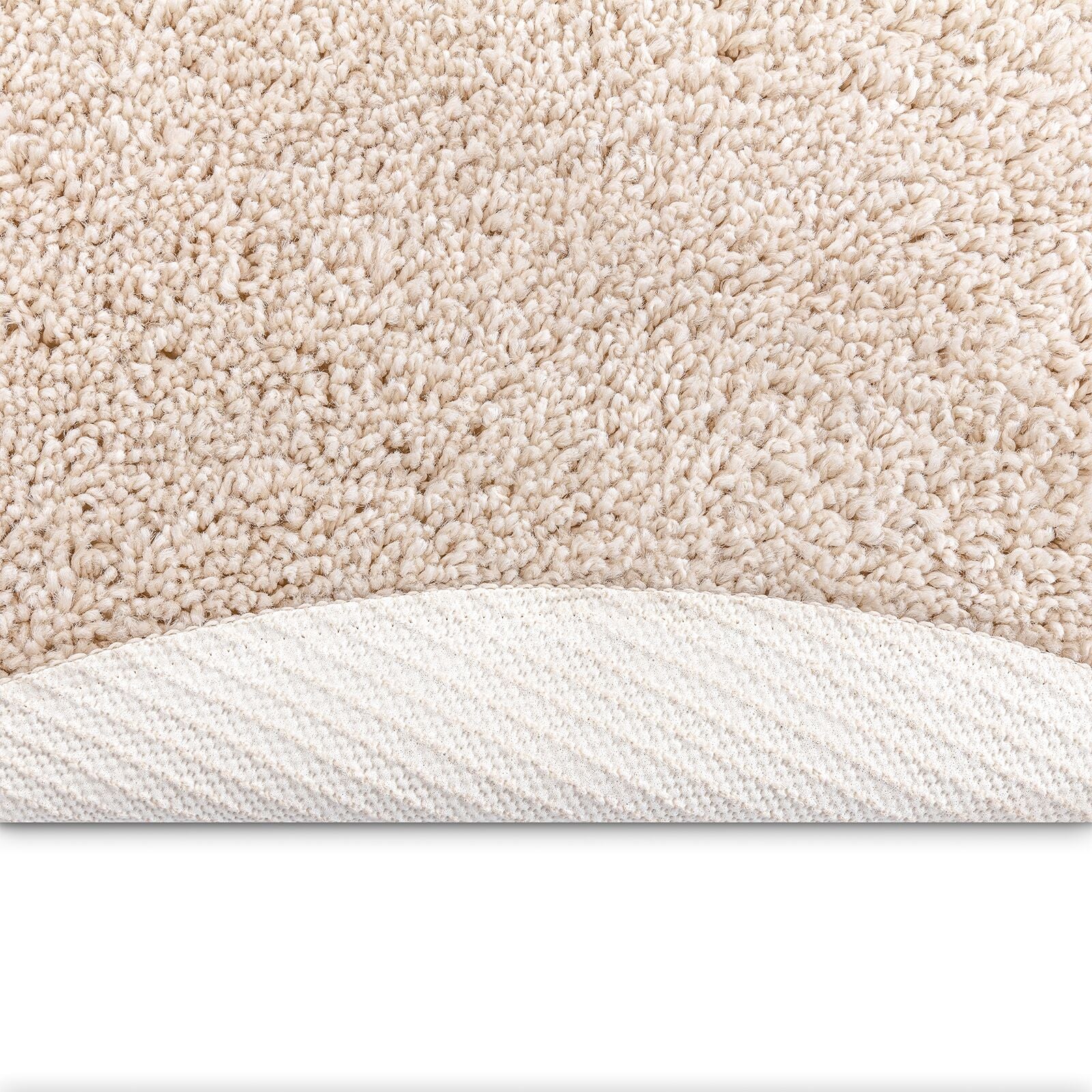 Alfombra Shaggy con respaldo de látex Crema ø90 cm V9110 Vetonek