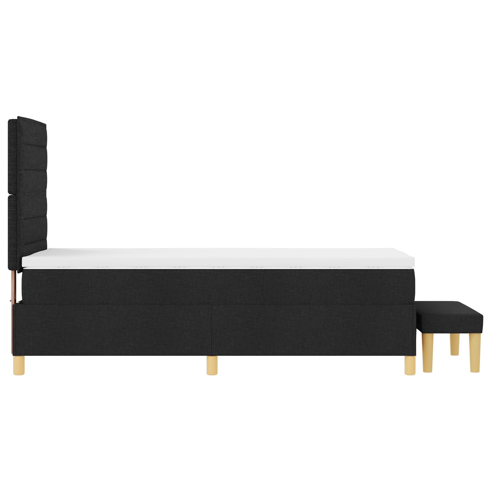 Bed Frame with Mattress Set of 2 Black Fabric 90 x 190 cm V2332 Vetonek