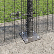 Clôture en fil soudé avec 13 poteaux à brides gris 1x100 m acier V7817 Vetonek