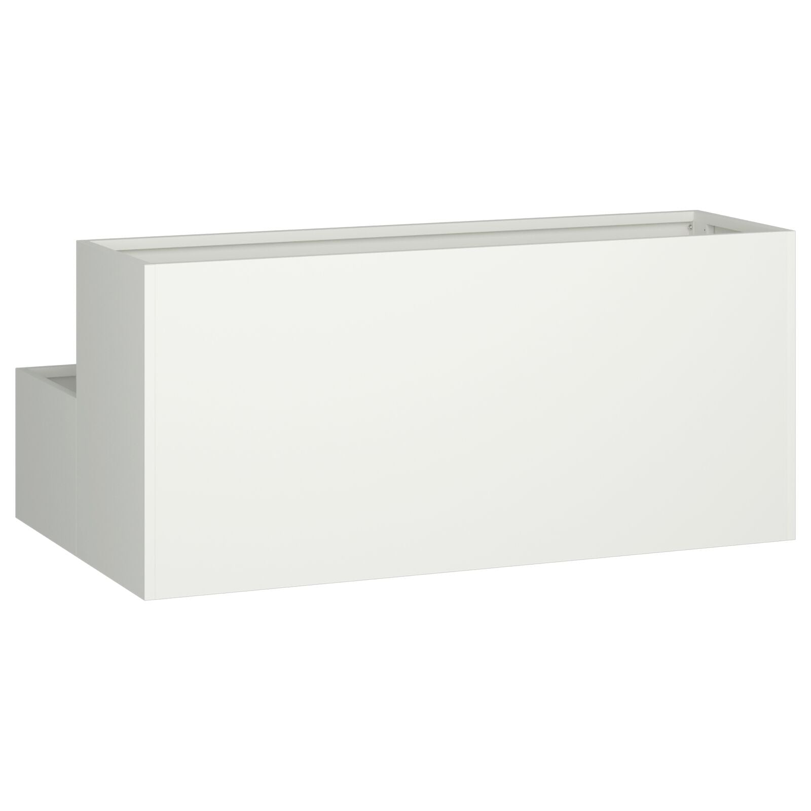 Macetero  de 2 Niveles 100x60x45 cm Blanco de Acero V9586 Vetonek