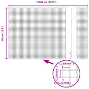 Cerca de Malla Soldada  con 44 Poste U Verde 0.4x100 m Acero V7750 Vetonek