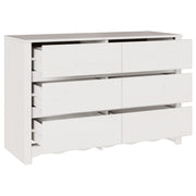 Comoda ""DRAMMEN"" Blanca 111x43x73,5 cm de Madera Sólida de Pino V7071 Vetonek